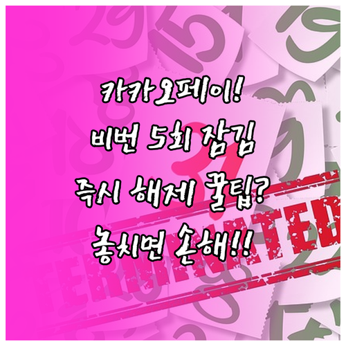 카카오페이 결제 비밀번호 5회 오류로..