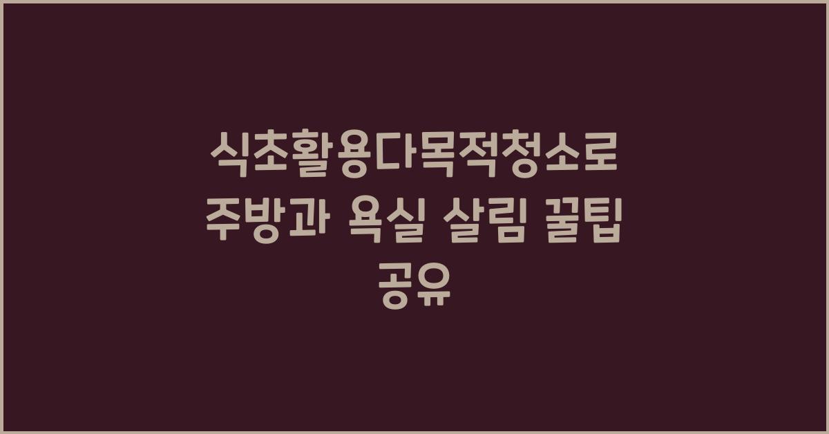 식초활용다목적청소