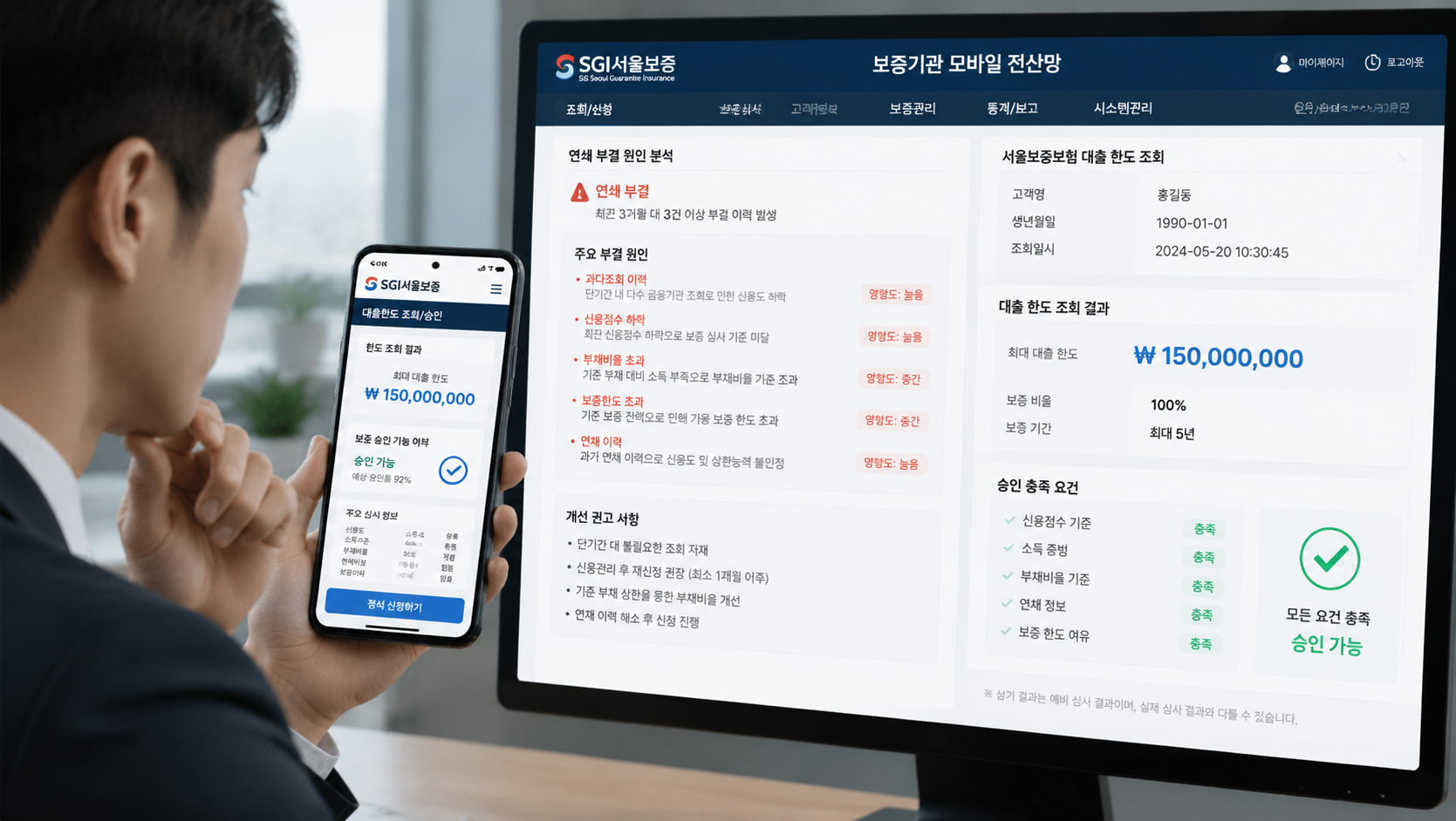 보증기관 모바일 전산망 연쇄 부결 원인과 서울 보증 보험 대출 한도 조회 승인 충족 요건을 에스지아이서울보증 시스템으로 검토하는 차주