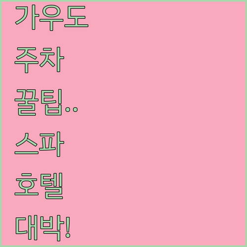 전남 강진 가우도 주차장 이용 방법 ..