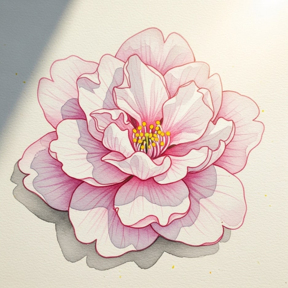 겹겹이 쌓인 풍성한 꽃잎이 매력적인 겹벚꽃의 근접 모습