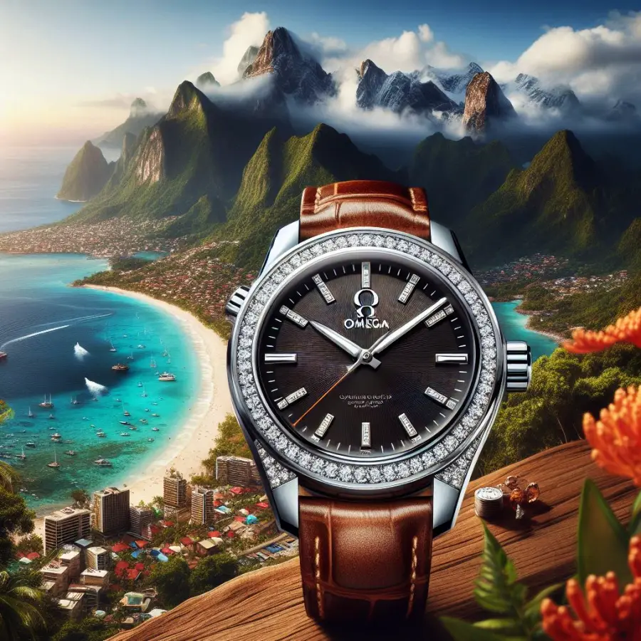 명품 브랜드인 오메가 Omega를 표현한 시계