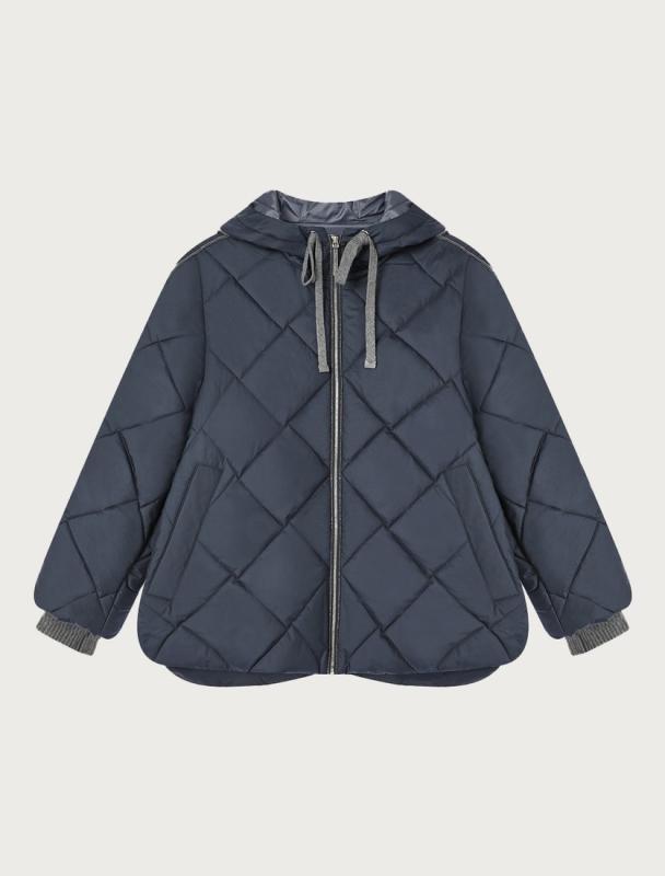 퀼팅 후드 패딩 점퍼