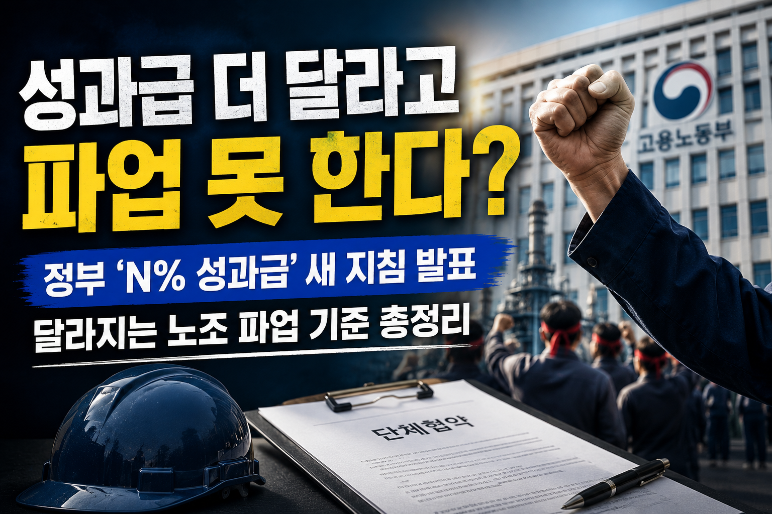 성과급 더 달라고 파업 못 한다? 정부 ‘N% 성과급’ 새 지침 발표, 달라지는 노조 파업 기준 총정리 관련 사진