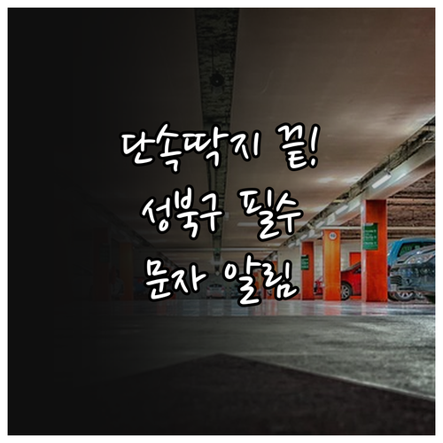 성북구 주정차 단속 알림 문자 서비스..