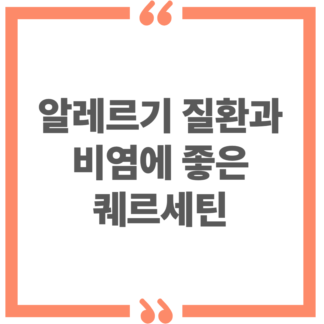 알레르기 질환과 비염에 좋은 퀘르세틴