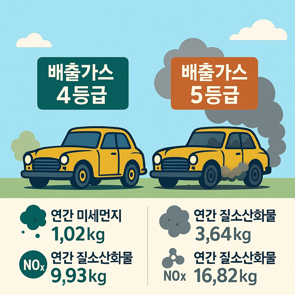 노후경유차 배출가스 4등급 5등급 차이 비교