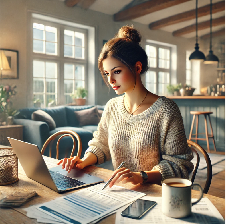 ISA투자하는 30대 여성 이미지