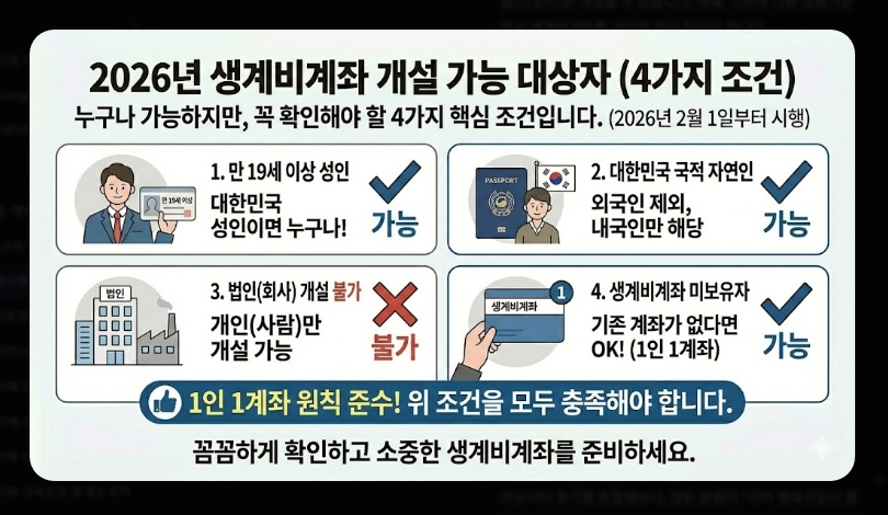 압류방지통장 개설 방법 완벽가이드 [2026년] 전국민 생계비계좌 신청 5단계