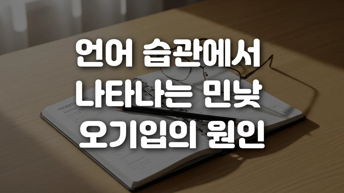 언어 습관에서 나타나는 민낮 오기입의 원인