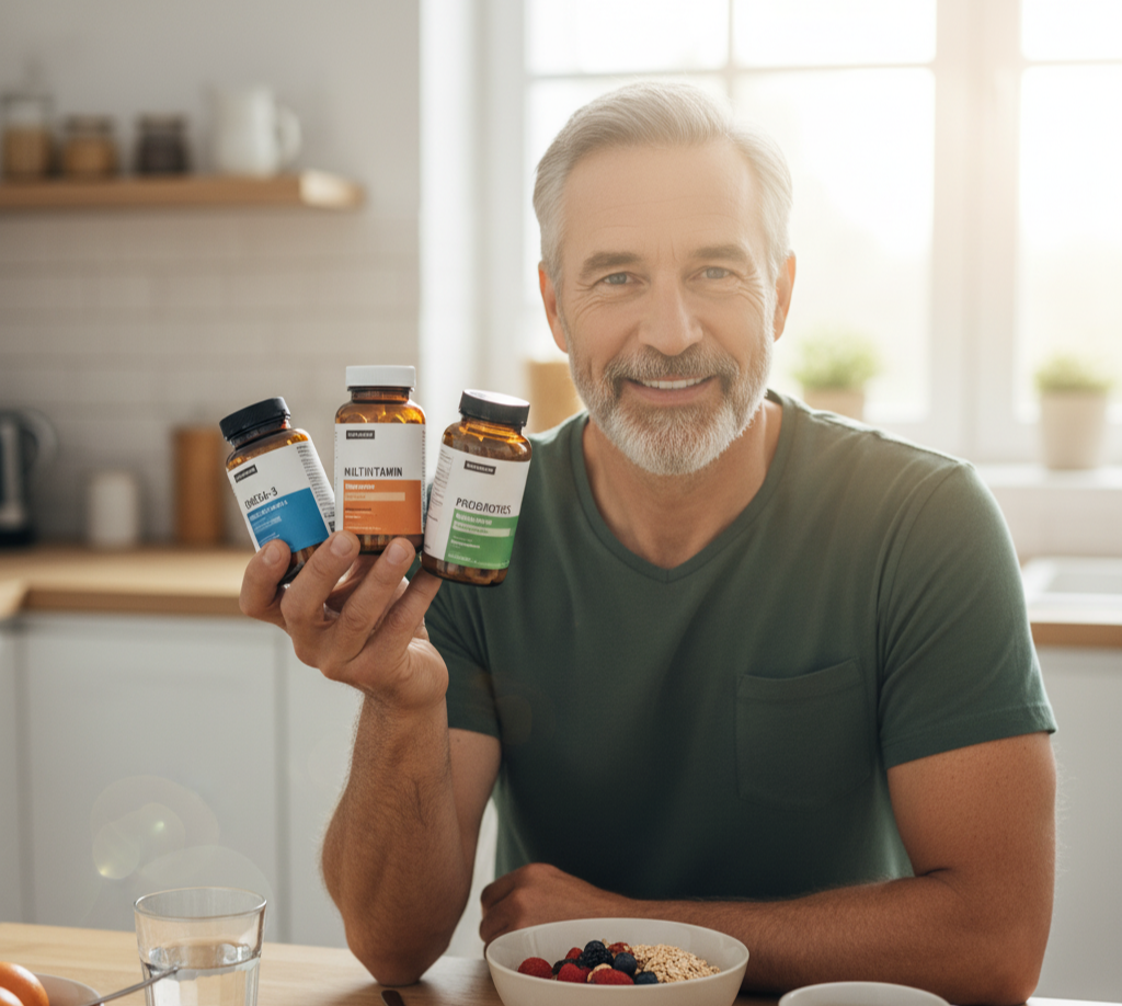 비타민D, 오메가3, 칼슘·마그네슘, 멀티비타민 등 중년 남성 필수 영양제