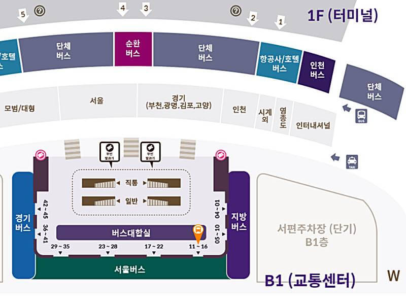 6009번-버스-인천공항-제2터미널-승차위치-안내하는-그림