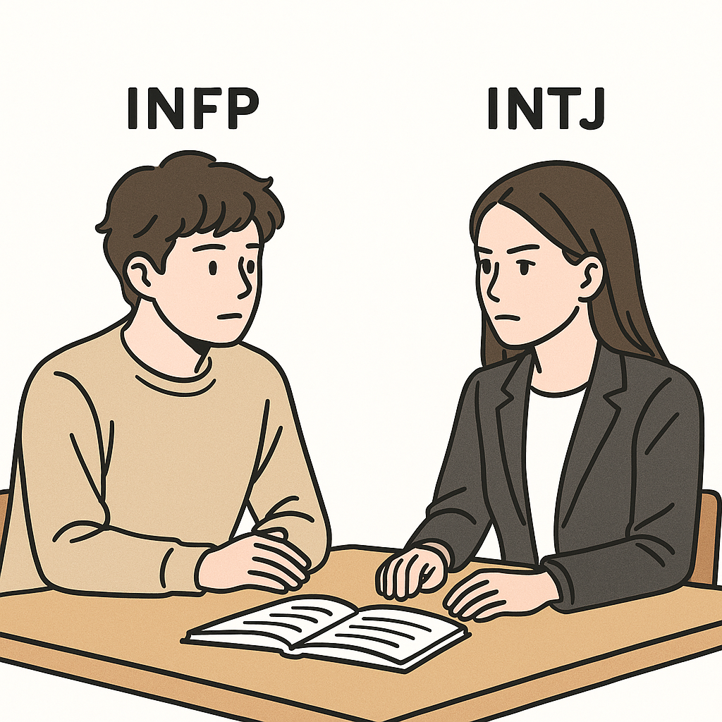 INFP 남자와 INTJ 여자, 정반대의 MBTI 궁합이 만들어낸 연애 심리 분석