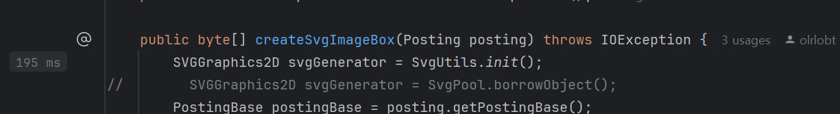 메서드 호출시마다 SVGGraphics2D 객체를 새로 생성해준다
