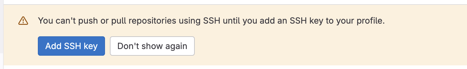GitLab 프로젝트 화면 상단 Add SSH Key 버튼 위치