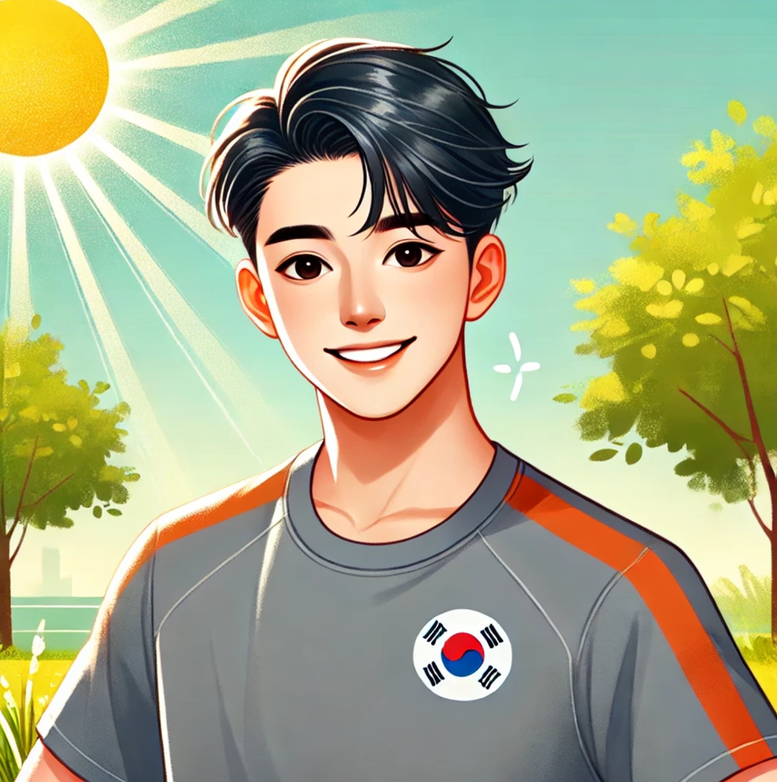 건강한 사람의 밝은 모습을 표현한 사진