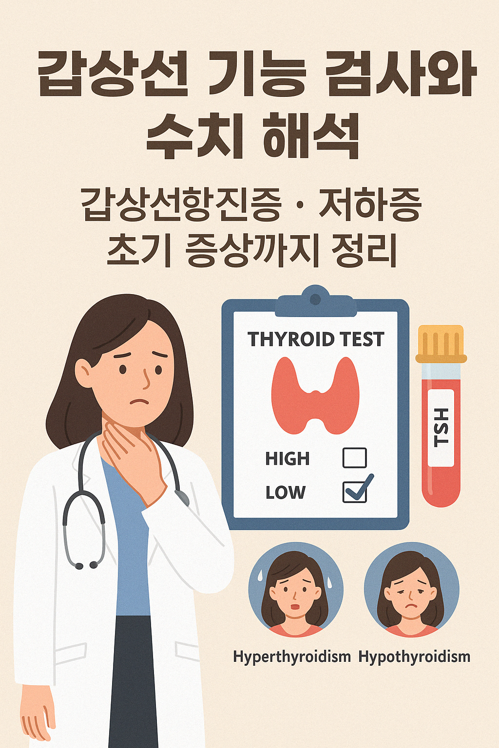 갑상선 기능 검사와 수치 해석 ❘ 갑상선항진증&middot;저하증 초기 증상까지 정리