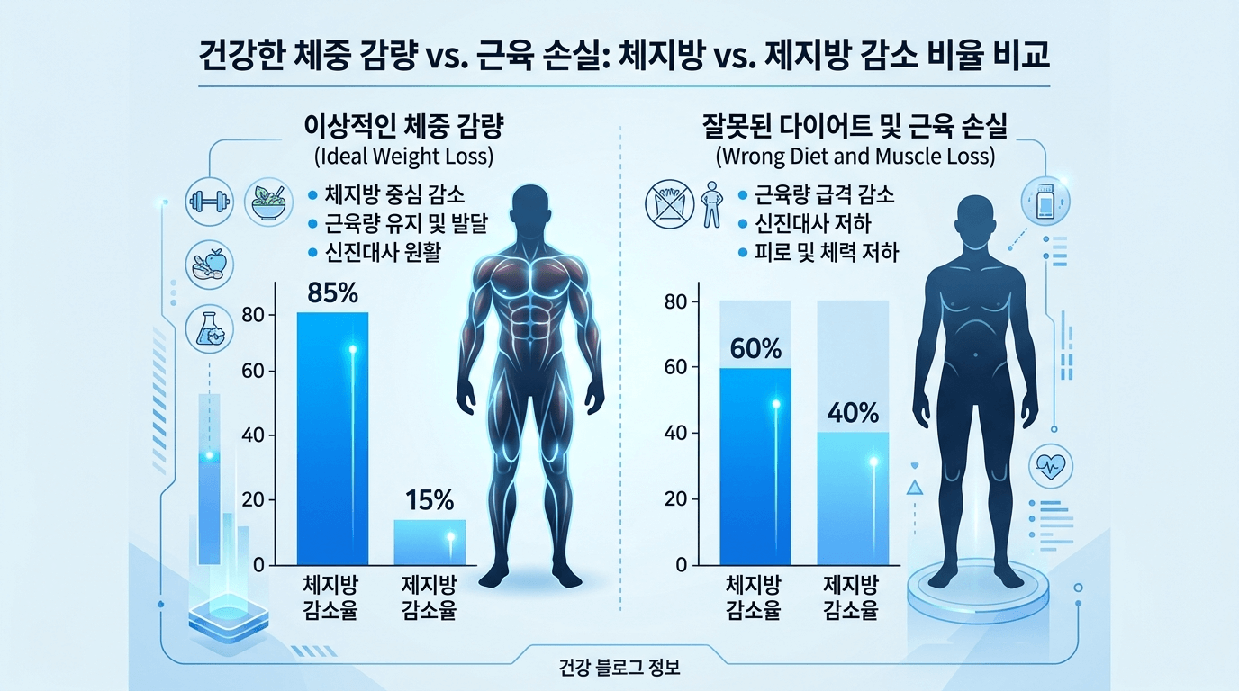 체성분 변화 비교 데이터 시각화 일러스트
