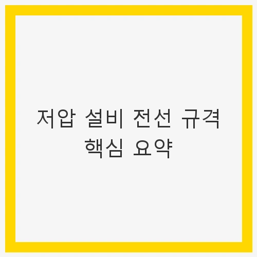 저압 설비 전선 규격 핵심