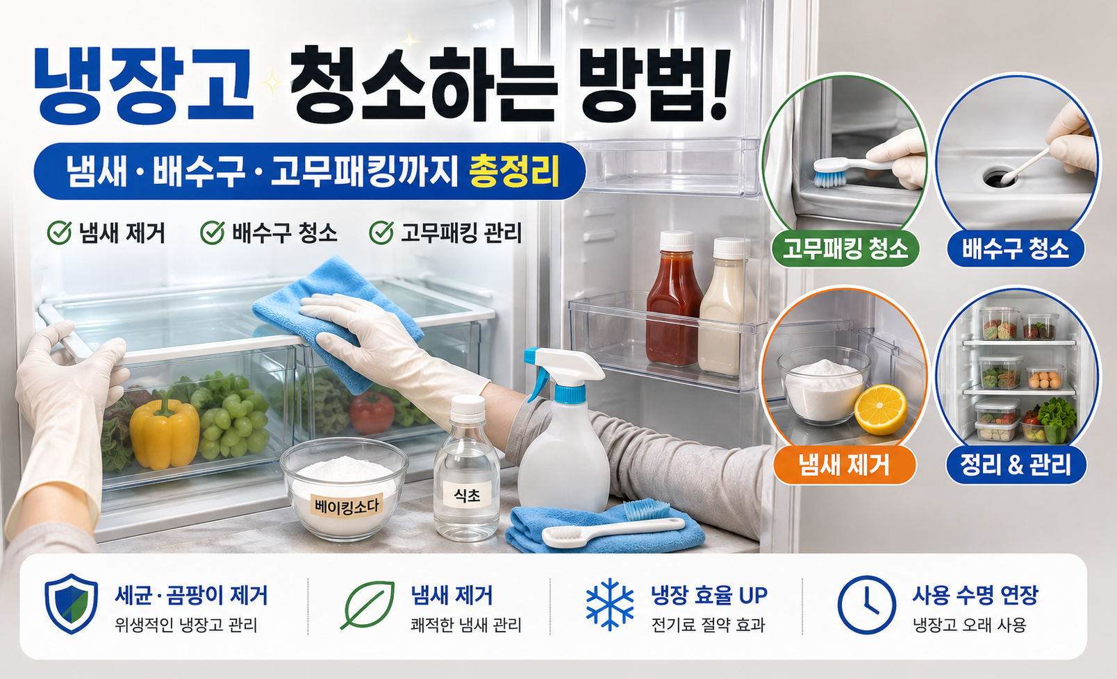 냉장고 청소하는 방법 이미지
