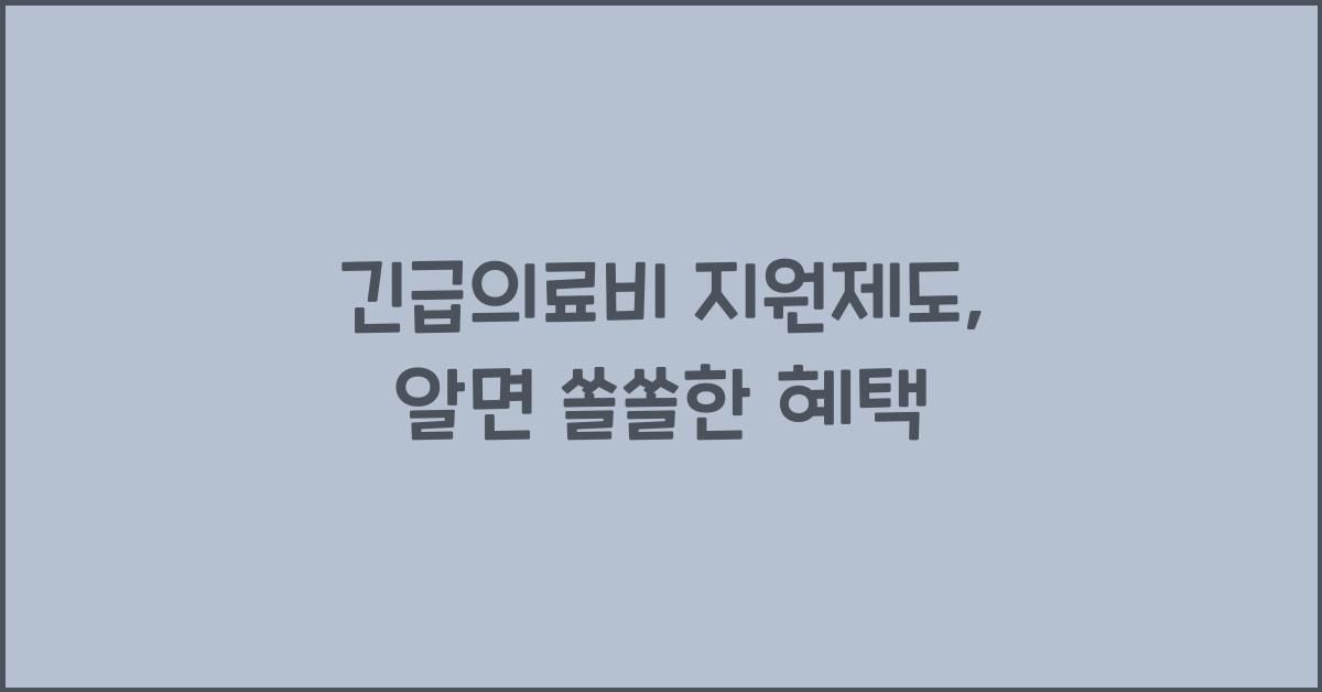 긴급의료비 지원제도