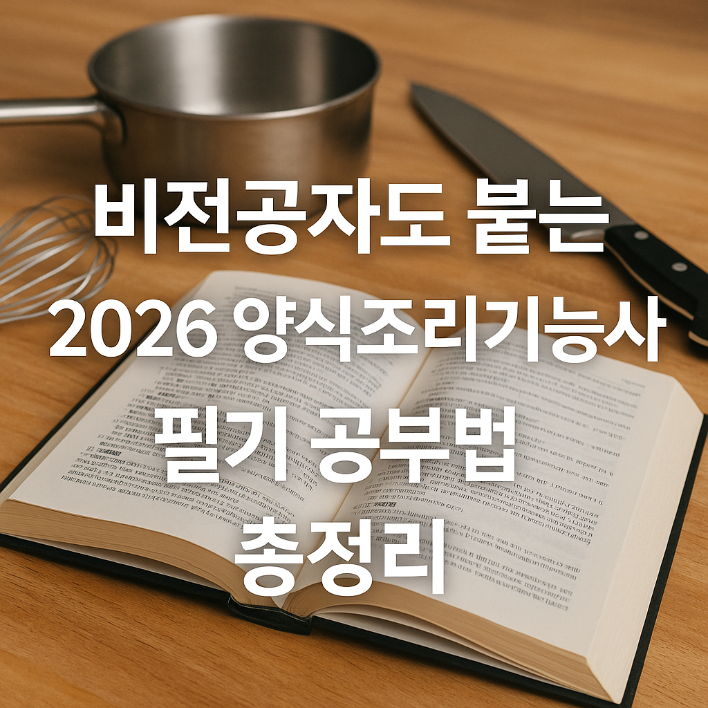 2026 양식조리기능사 필기 공부법 총정리｜비전공자도 붙는 합격 전략