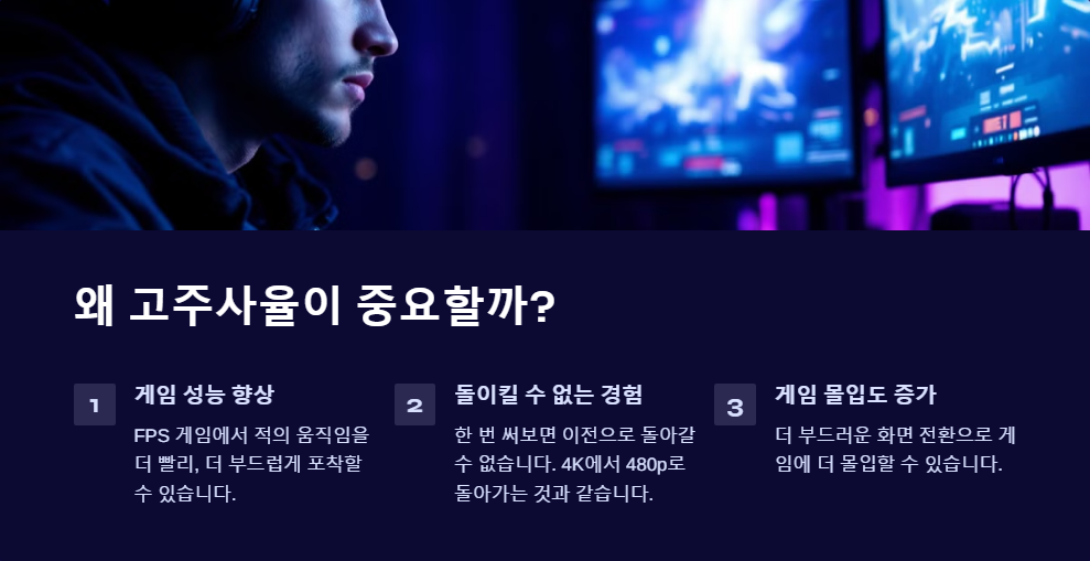 윈도우11에서 고주사율 설정하는 방법