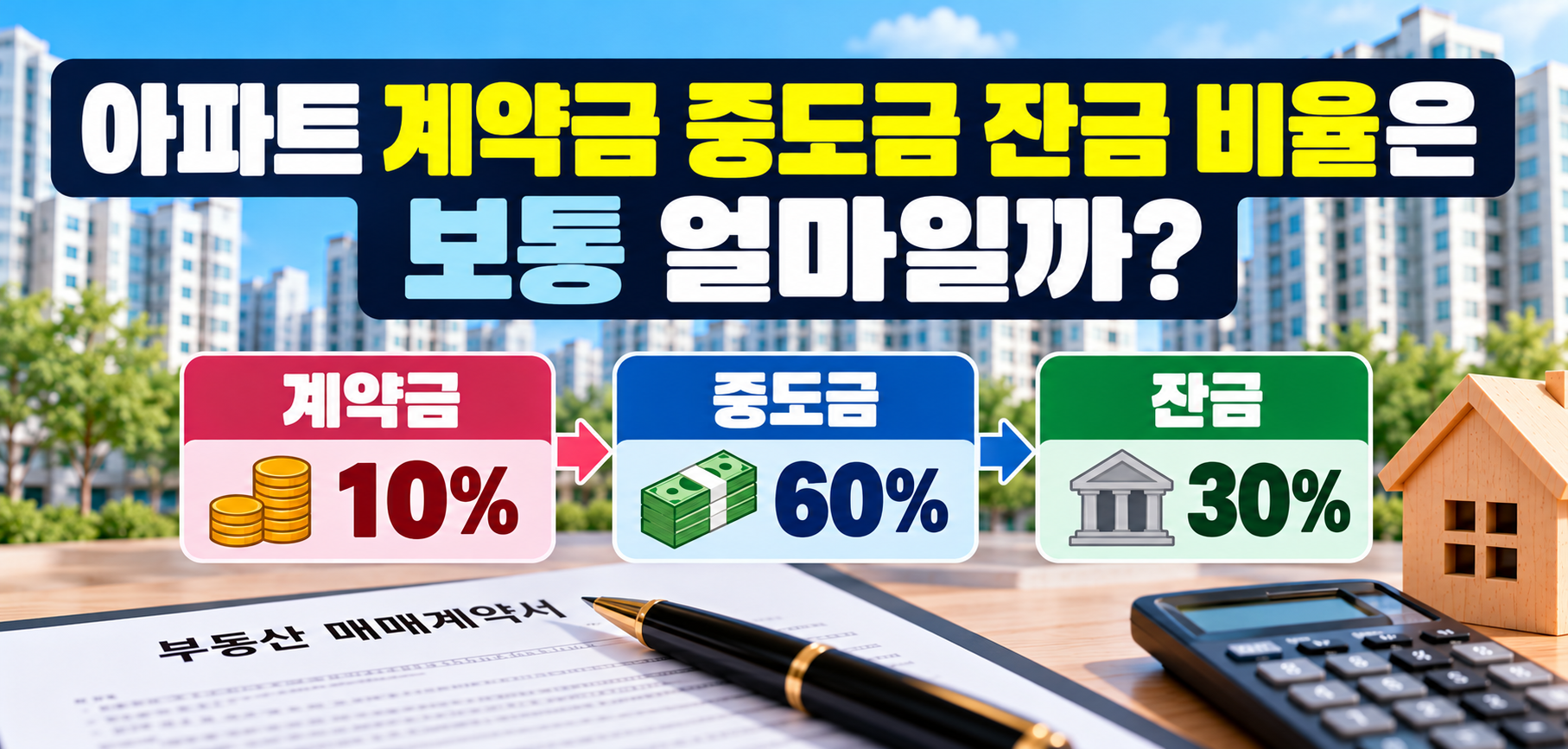 아파트 계약금 중도금 잔금 비율 10 60 30 안내 이미지