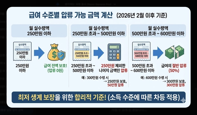 생계비통장 압류방지 금액 250만원 상향 [2026년 시행] 보호 한도 및 개설 방법 안내