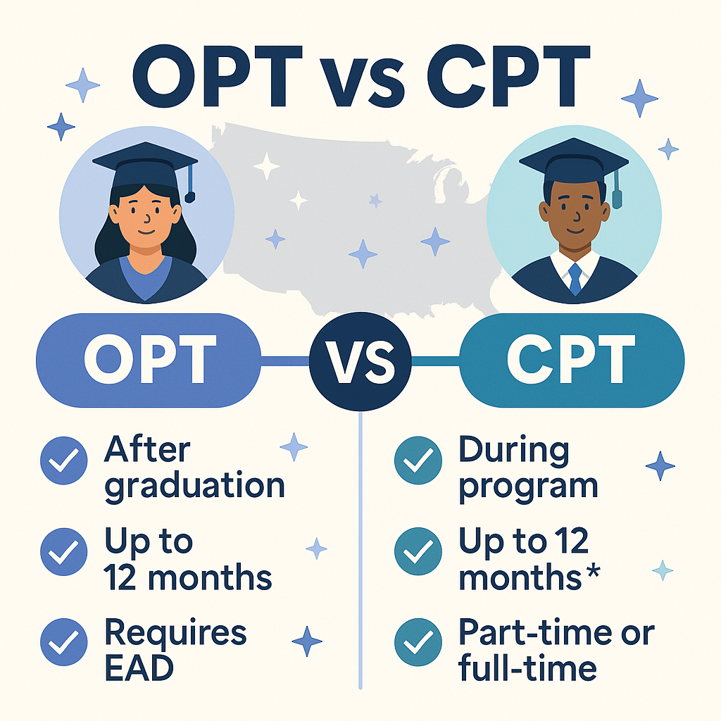 OPT vs CPT, 미국 인턴십 제도 완벽 비교
