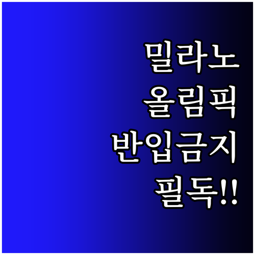 밀라노 코르티나 동계올림픽 소지품 규..