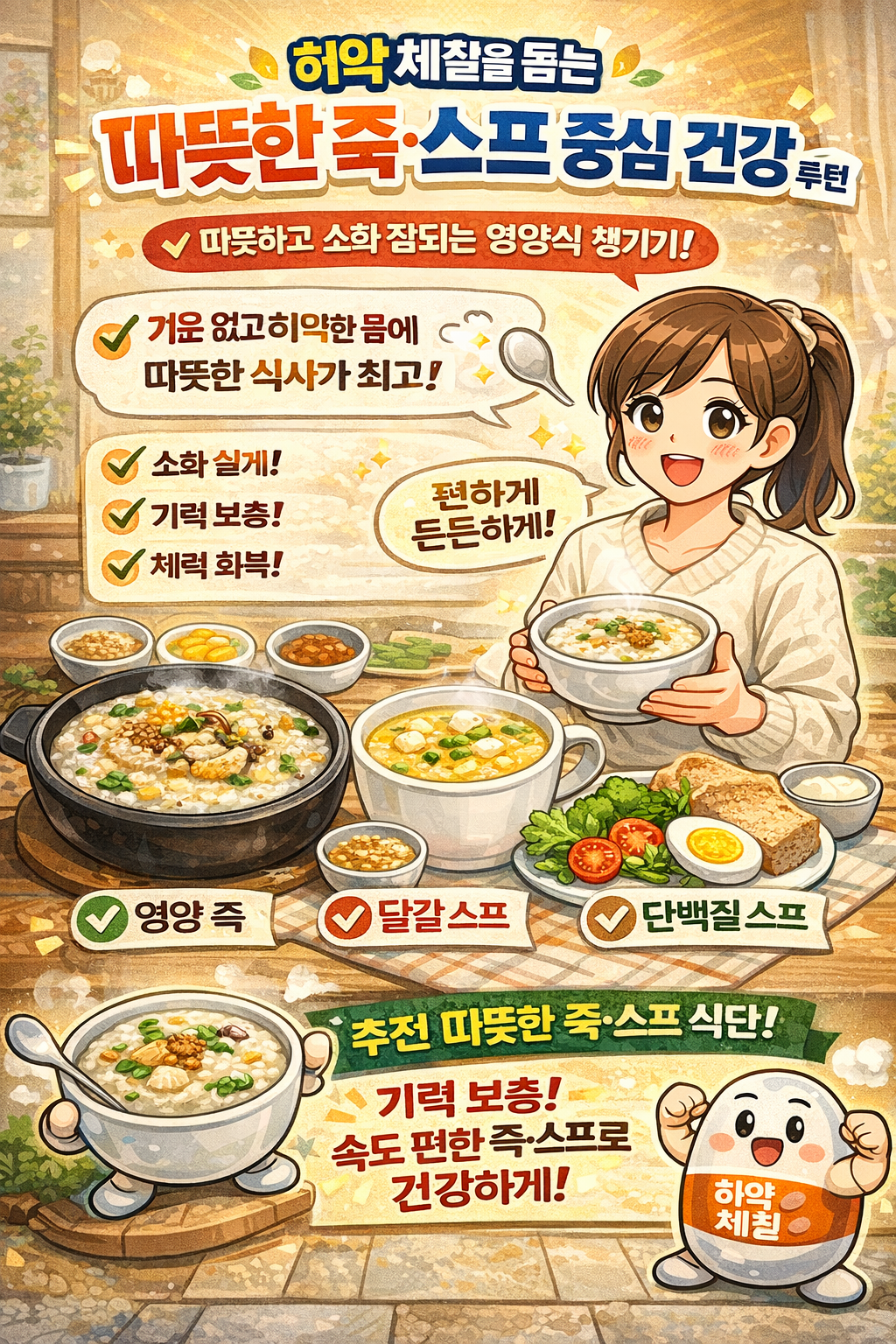 허약 체질을 돕는 따뜻한 죽&middot;스프 중심 건강 루틴