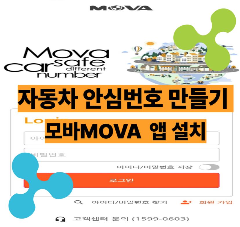 자동차 안심번호 반들기 MOVA 앱설치