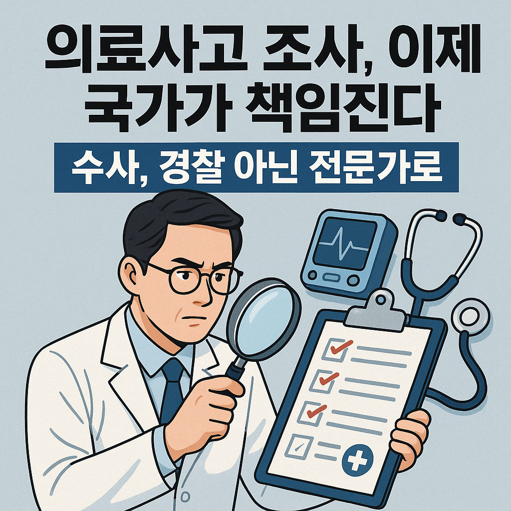 의료사고 조사, 이제 국가가 책임진다 : &quot;수사, 경찰 아닌 전문가로”