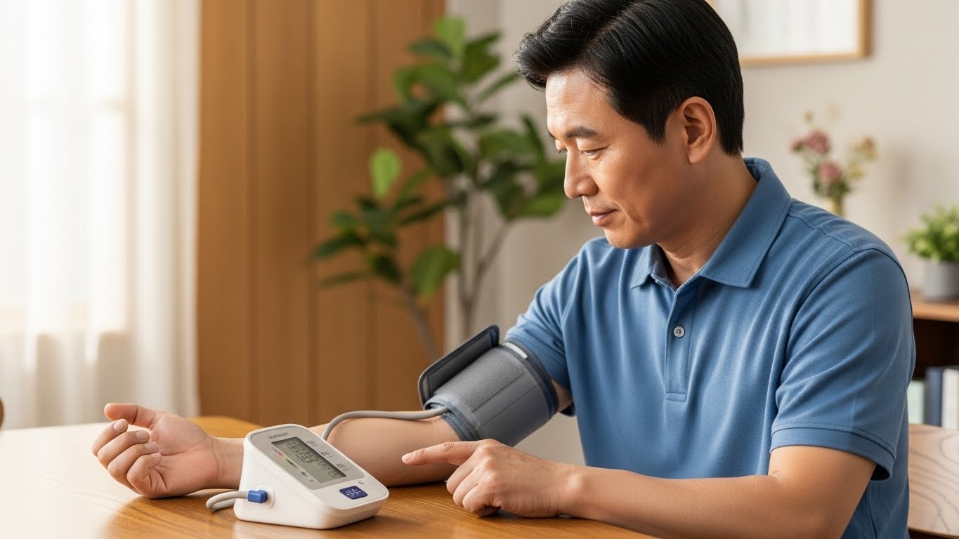 가정용 혈압계로 집에서 혈압 측정