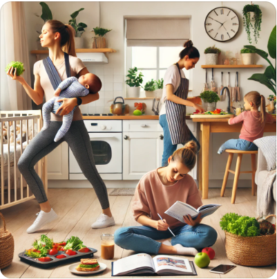 바쁜 엄마 건강 루틴 이미지
