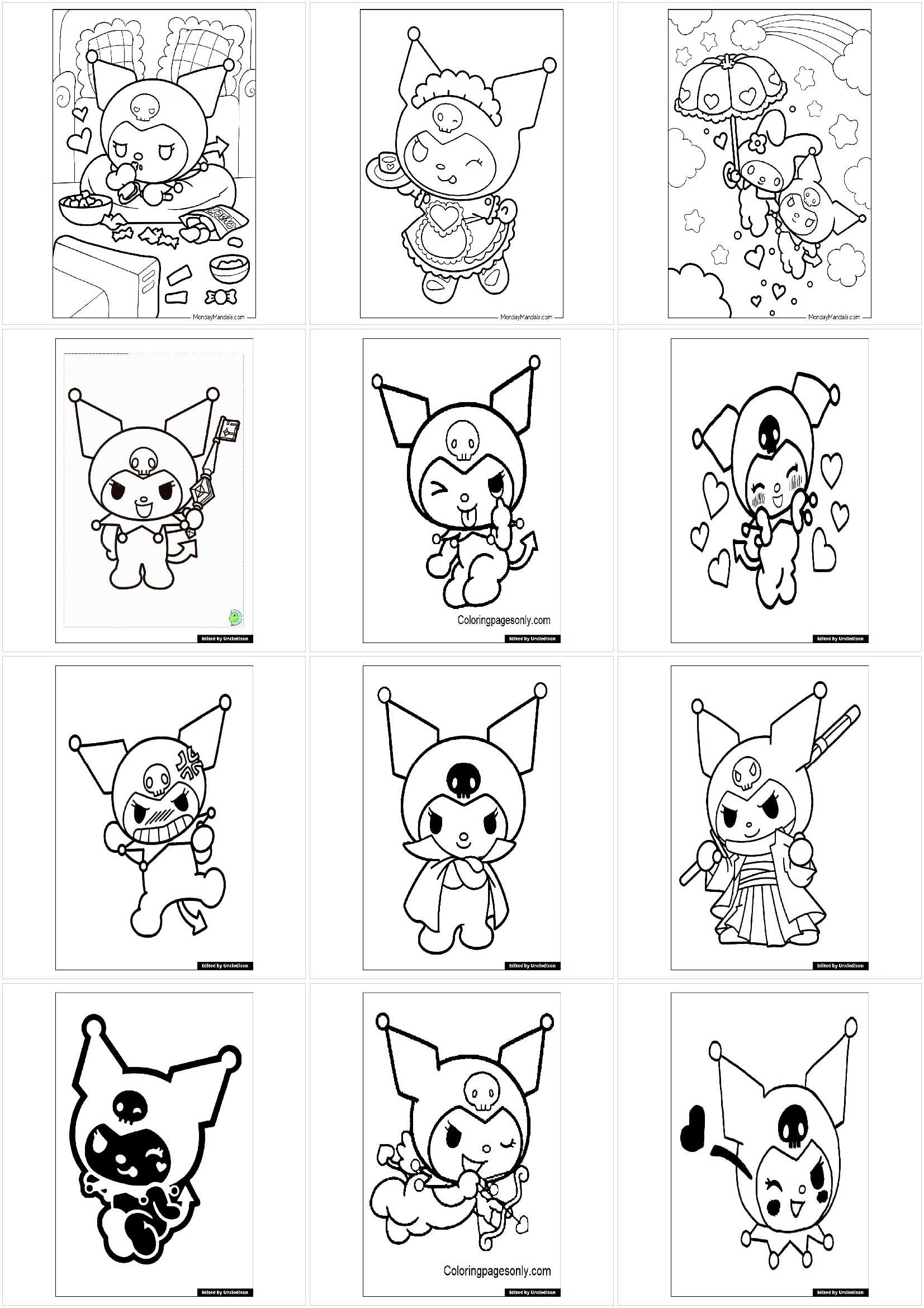 산리오 쿠로미 색칠공부 도안