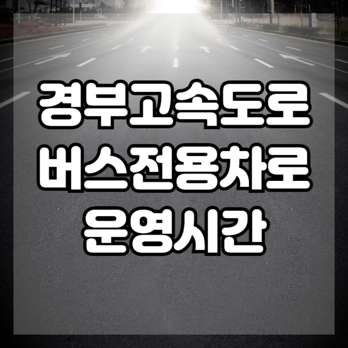 경부고속도로 버스전용차로 운영시간 확인