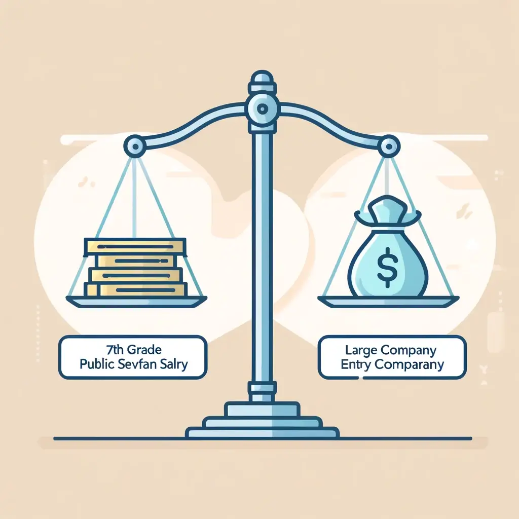 7급 공무원 연봉과 대기업 초봉 비교