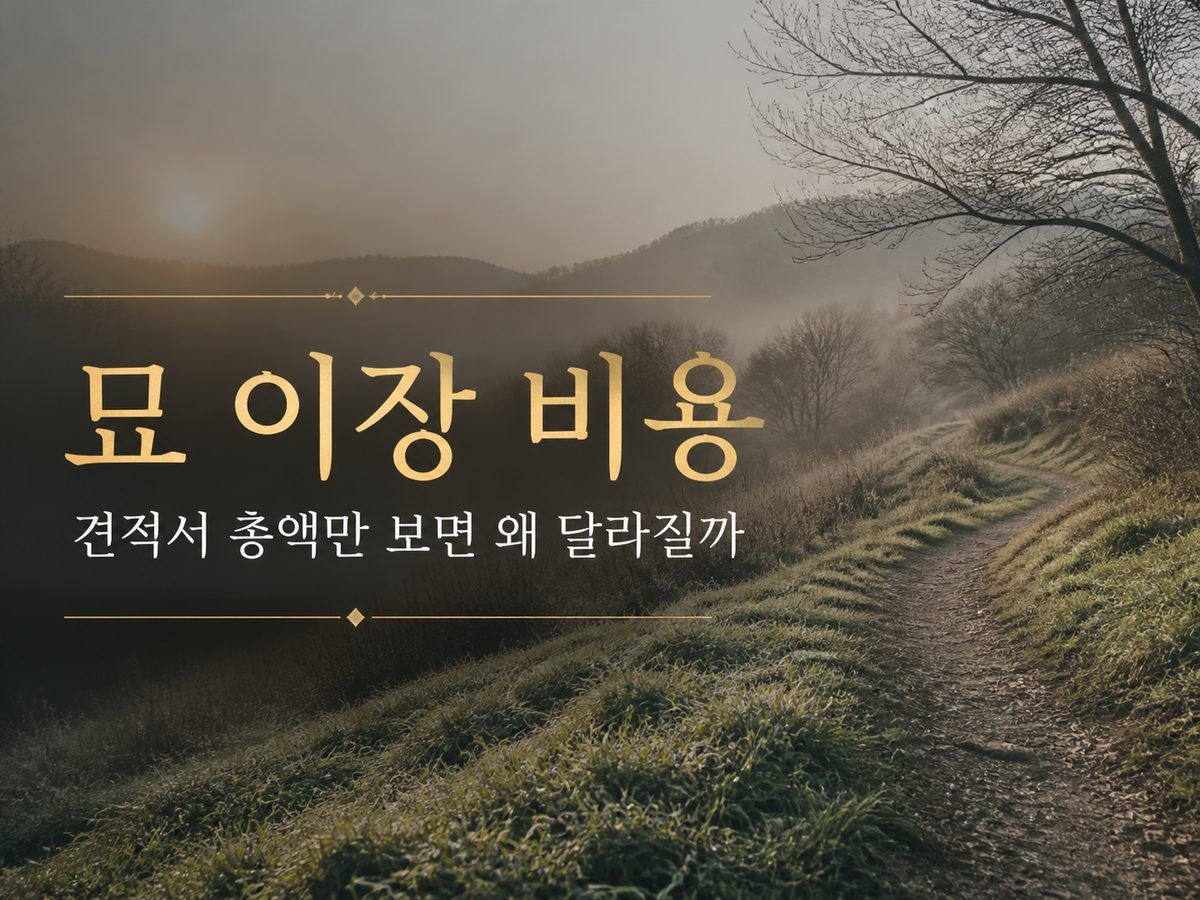 묘 이장 비용, 견적서 총액만 보면 왜 달라질까