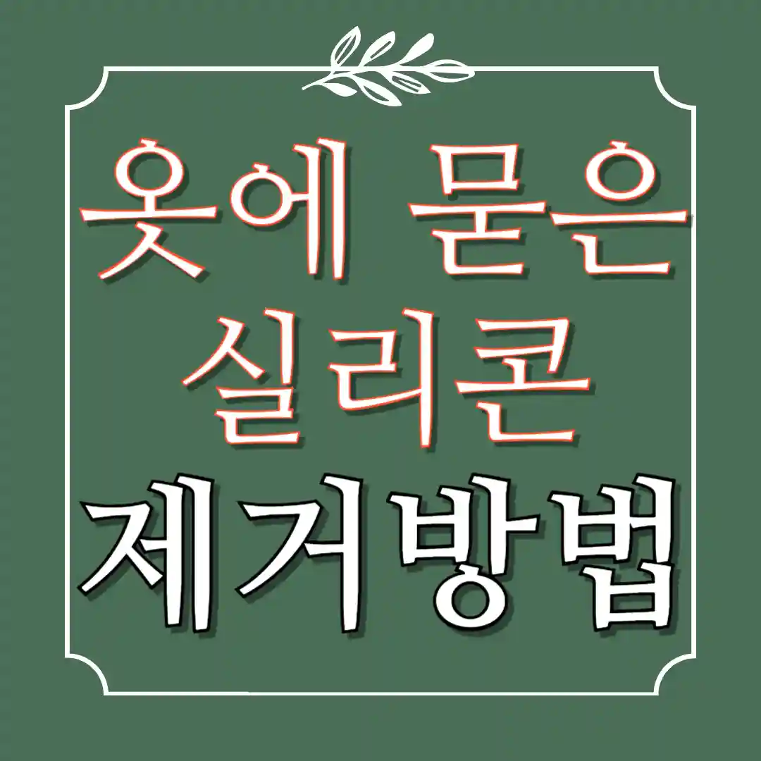 옷에 묻은 실리콘 제거방법