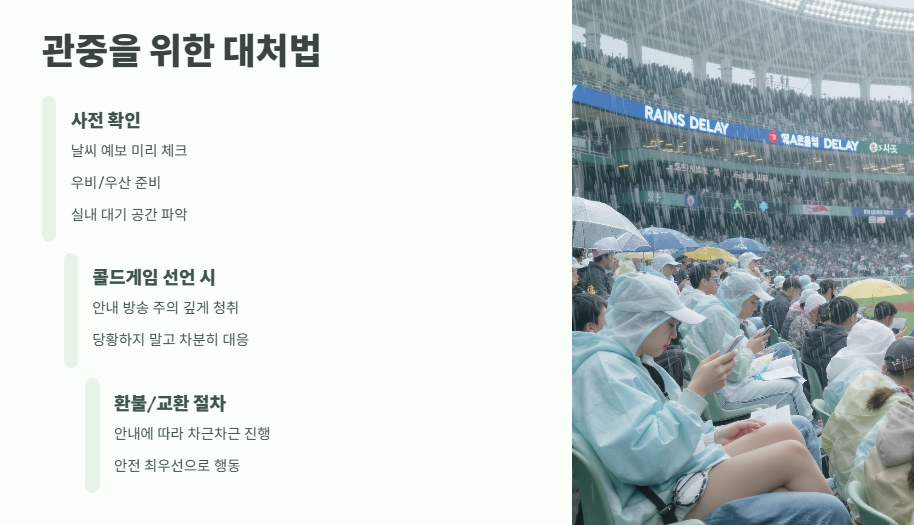 프로야구 강우콜드게임 규정과 환불 정책 8