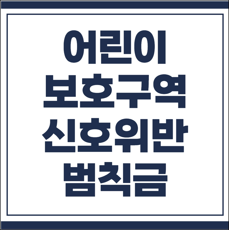 어린이보호구역 신호위반 범칙금