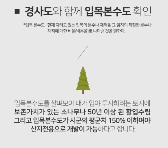 경사도와 입목본수도 확인