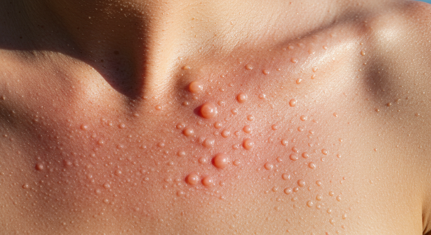 땀 많은 부위에 붉은 돌기? 땀띠 증상일 수 있어요.