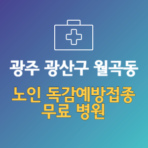 광주 광산구 월곡동 노인 독감예방접종 무료 병원 (인플루엔자 무료 접종 대상 날짜)