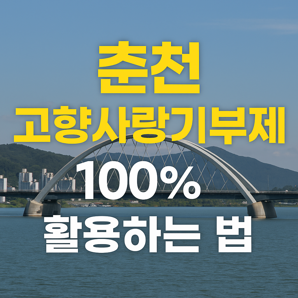 춘천 고양사랑기부제 100% 활용하는 법