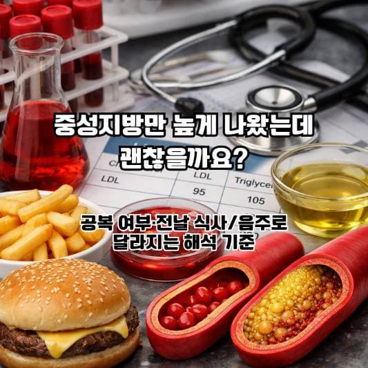 검사표에서 중성지방 수치만 높게 나와 의미를 차분히 구분하는 40~60대의 일상