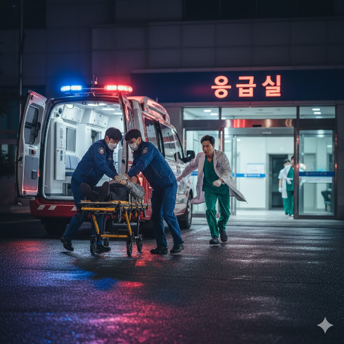 119 구급차와 의료진
