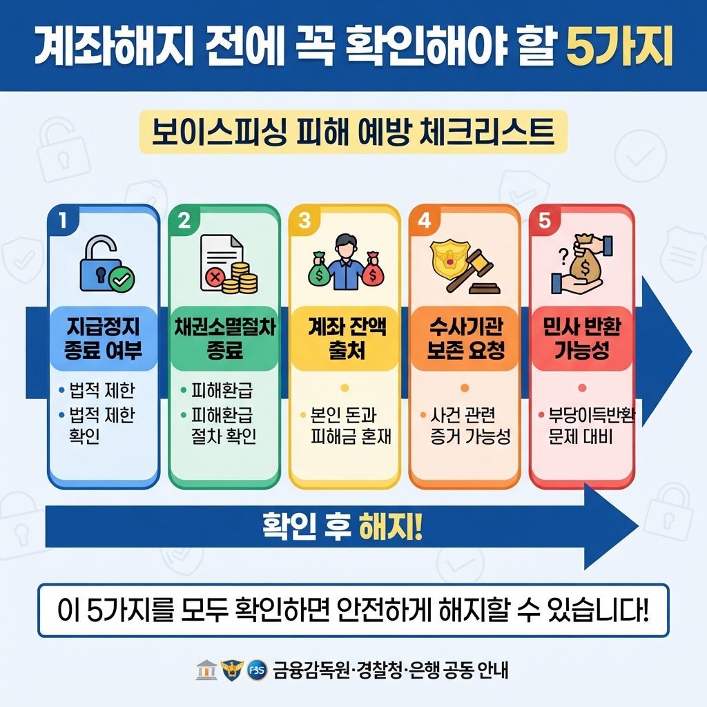 보이스피싱 계좌 지급정지 해제 방법 확인하기